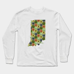 Indiana State Map Board Games Long Sleeve T-Shirt